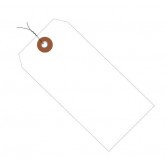 6.25" x 3.125" White Plastic Shipping Tags - Pre-Wired