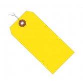 6.25" x 3.125" Yellow Plastic Shipping Tags - Pre-Wired