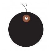 2" Circle Black Plastic Circle Tags - Pre-Wired