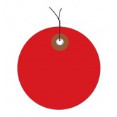 3" Circle Red Plastic Circle Tags - Pre-Wired