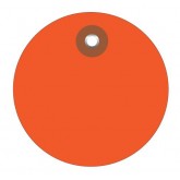 3" Circle Orange Plastic Circle Tags