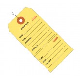 4.75" x 2.375" Yellow Repair Tags Consecutively Numbered - Pre-Wired