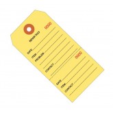 6.25" x 3.125" Yellow Repair Tags Consecutively Numbered