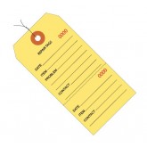 6.25" x 3.125" Yellow Repair Tags Consecutively Numbered - Pre-Wired