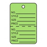 1.25" x 1.875" Green Perforated Garment Tags