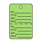 1.75" x 2.875" Green Perforated Garment Tags