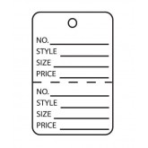 1.25" x 1.875" White Perforated Garment Tags
