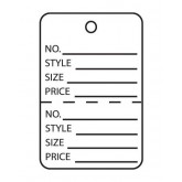 1.75" x 2.875" White Perforated Garment Tags
