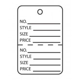 1.75" x 2.875" White Perforated Garment Tags