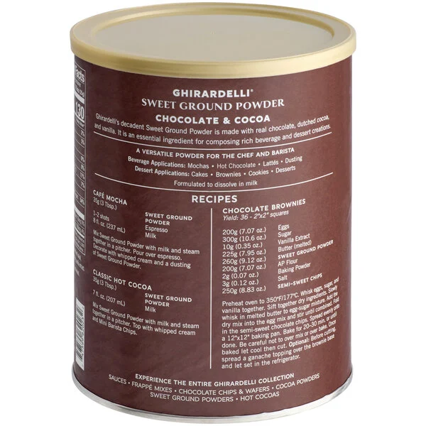 Ghirardelli 3 lb. Sweet Ground Chocolate & Cocoa Powder - 6/Case