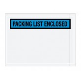 4.5" x 6" Blue "Packing List Enclosed" Panel Face Envelopes