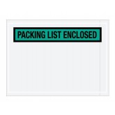 4.5" x 6" Green "Packing List Enclosed" Panel Face Envelopes