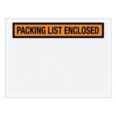 4.5" x 6" Orange "Packing List Enclosed" Panel Face Envelopes