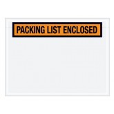 4.5" x 6" Orange "Packing List Enclosed" Panel Face Envelopes