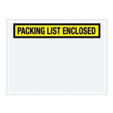 4.5" x 6" Yellow "Packing List Enclosed" Panel Face Envelopes