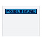 4.5" x 5.5" Blue "Packing List Enclosed" Panel Face Envelopes