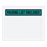 4.5" x 5.5" Green "Packing List Enclosed" Panel Face Envelopes