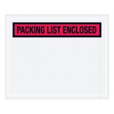 4.5" x 5.5" Red "Packing List Enclosed" Panel Face Envelopes