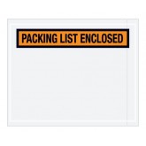 4.5" x 5.5" Orange "Packing List Enclosed" Panel Face Envelopes