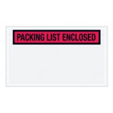 4.5" x 7.5" Red "Packing List Enclosed" Panel Face Envelopes