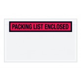 4.5" x 7.5" Red "Packing List Enclosed" Panel Face Envelopes