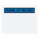 7" x 5.5" Blue "Packing List Enclosed" Panel Face Envelopes