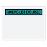 7" x 5.5" Green "Packing List Enclosed" Panel Face Envelopes