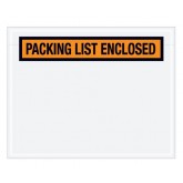7" x 5.5" Orange "Packing List Enclosed" Panel Face Envelopes