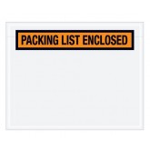 7" x 5.5" Orange "Packing List Enclosed" Panel Face Envelopes