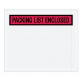 7" x 6" Red "Packing List Enclosed" Panel Face Envelopes