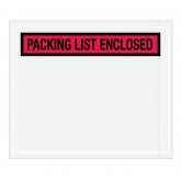 7" x 6" Red "Packing List Enclosed" Panel Face Envelopes
