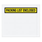 7" x 6" Yellow "Packing List Enclosed" Panel Face Envelopes