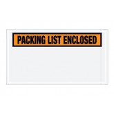 5.5" x 10" Orange "Packing List Enclosed" Panel Face Envelopes