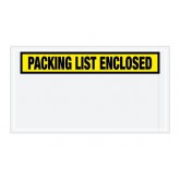 5.5" x 10" Yellow "Packing List Enclosed" Panel Face Envelopes