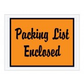 4.5" x 6" Orange "Packing List Enclosed" Full Face-Script Envelopes