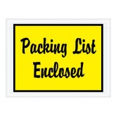 4.5" x 6" Yellow "Packing List Enclosed" Full Face-Script Envelopes