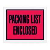 4.5" x 5.5" Red "Packing List Enclosed" Full Face Envelopes