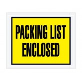 4.5" x 5.5" Yellow "Packing List Enclosed" Full Face Envelopes