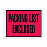 4.5" x 6" Red "Packing List Enclosed" Full Face Envelopes