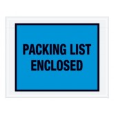 7" x 5.5" Blue "Packing List Enclosed" Full Face Envelopes