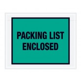 7" x 5.5" Green "Packing List Enclosed" Full Face Envelopes