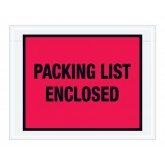 7" x 5.5" Red "Packing List Enclosed" Full Face Envelopes