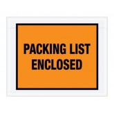 7" x 5.5" Orange "Packing List Enclosed" Full Face Envelopes