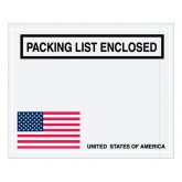 4.5" x 5.5"  U.S.A. Flag "Packing List Enclosed" Envelopes