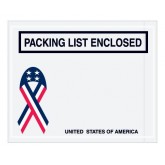 4.5" x 5.5"  U.S.A. Flag "Packing List Enclosed" Envelopes