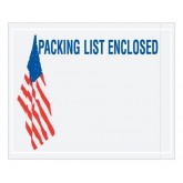 4.5" x 5.5"  U.S.A. Flag "Packing List Enclosed" Envelopes
