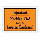 4.5" x 6" Orange "Packing List/Invoice Enclosed" Envelopes
