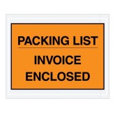 4.5" x 5.5" Orange "Packing List/Invoice Enclosed" Envelopes