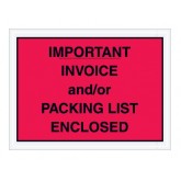 4.5" x 6" Red "Packing List/Invoice Enclosed" Envelopes