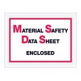 6.5" x 5" Clear "Material Safety Data Sheet Enclosed" Envelopes